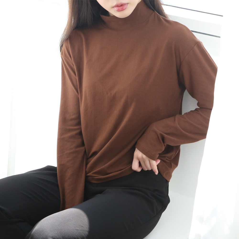누모 목폴라티 터틀넥 반목폴라 기모 겨울 티셔츠 이미지 6