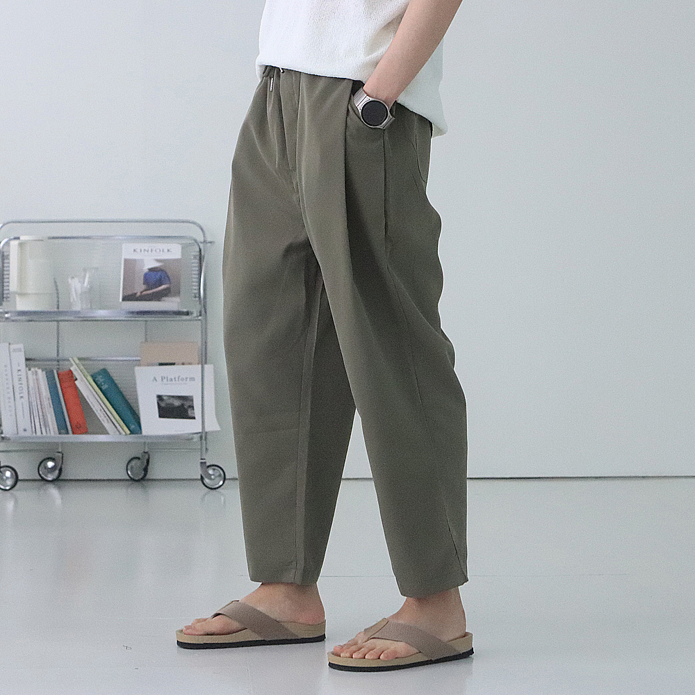 남자와이드팬츠 통큰바지 밴딩 냉장고 남자린넨바지 이미지 3