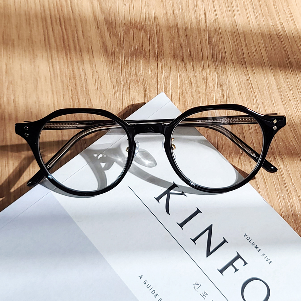 블루라이트차단 안경 투명 안경테 가벼운 뿔테 다각형 peach