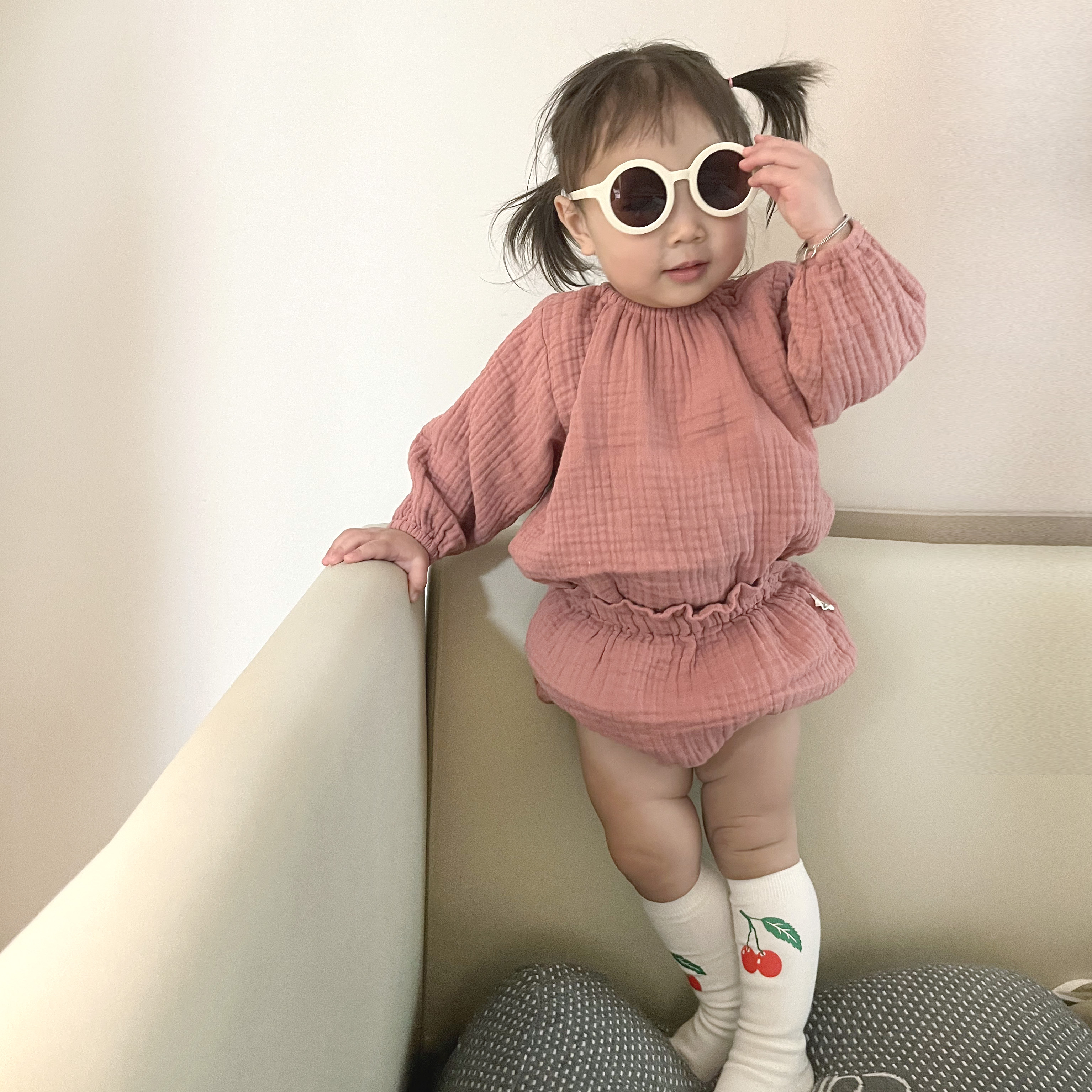 [바니블라썸]블루머 거즈 신생아옷 아기옷 고쟁이바지 블루머 민트 S - 상세 이미지 5
