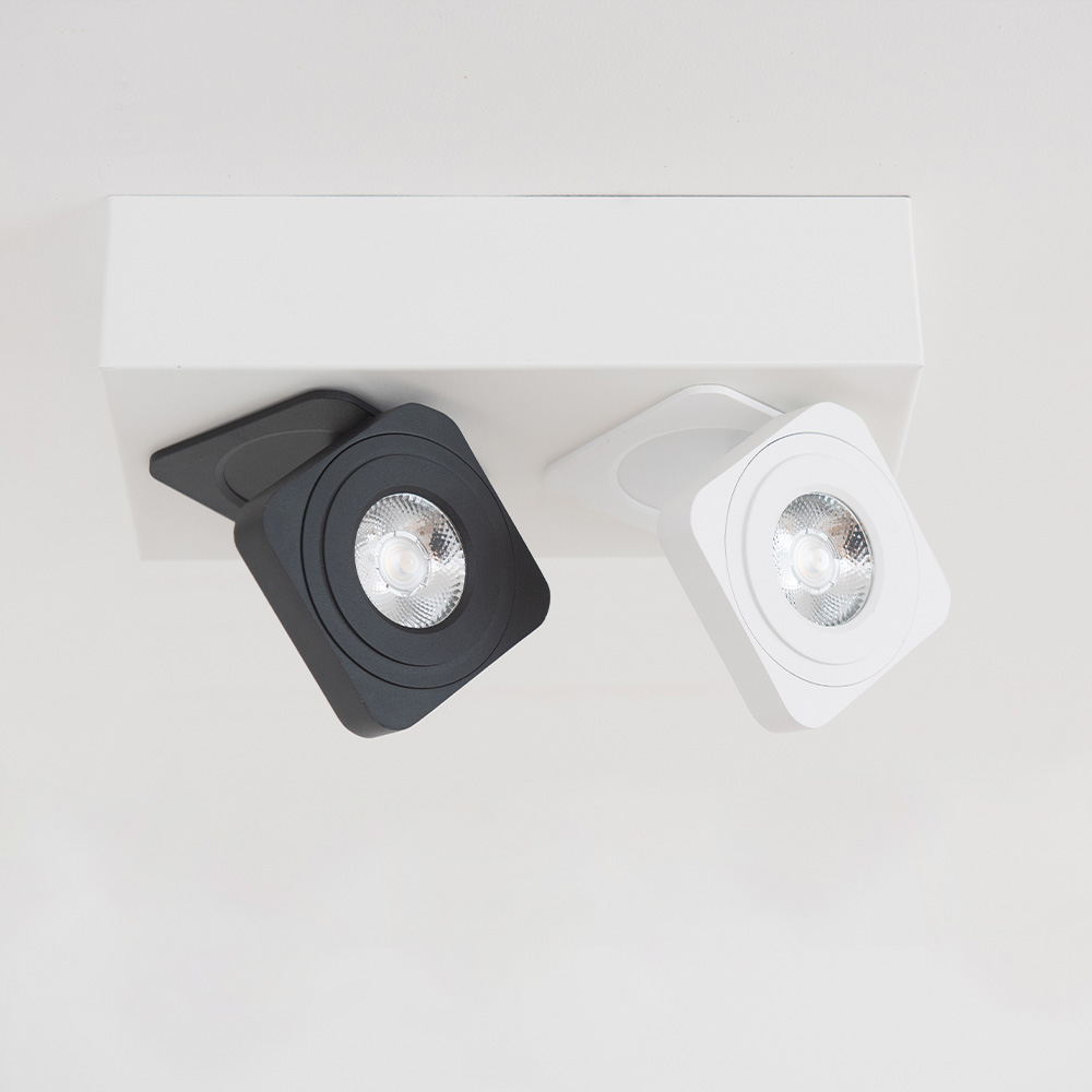 LED등 LED 직부등 컴팩트 사각 반매입 8W 블랙 - 상세 이미지 3
