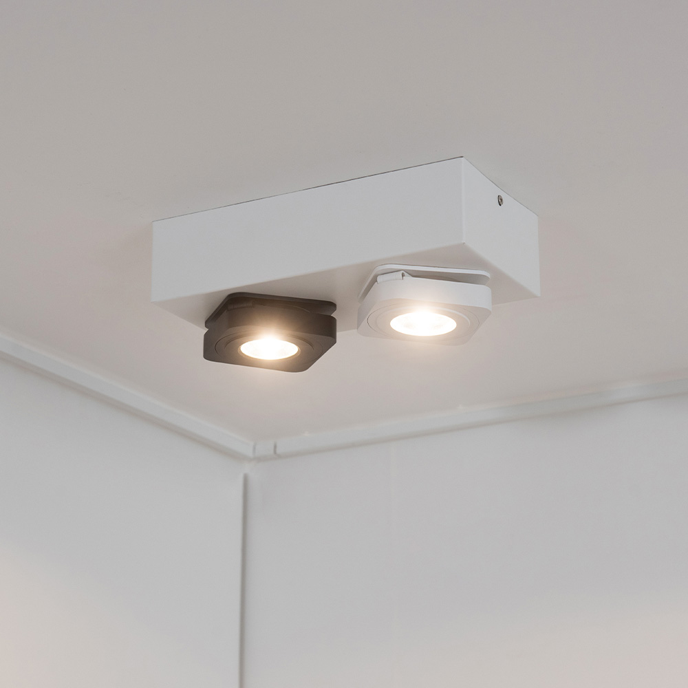 LED등 LED 직부등 컴팩트 사각 반매입 8W 블랙 - 상세 이미지 4