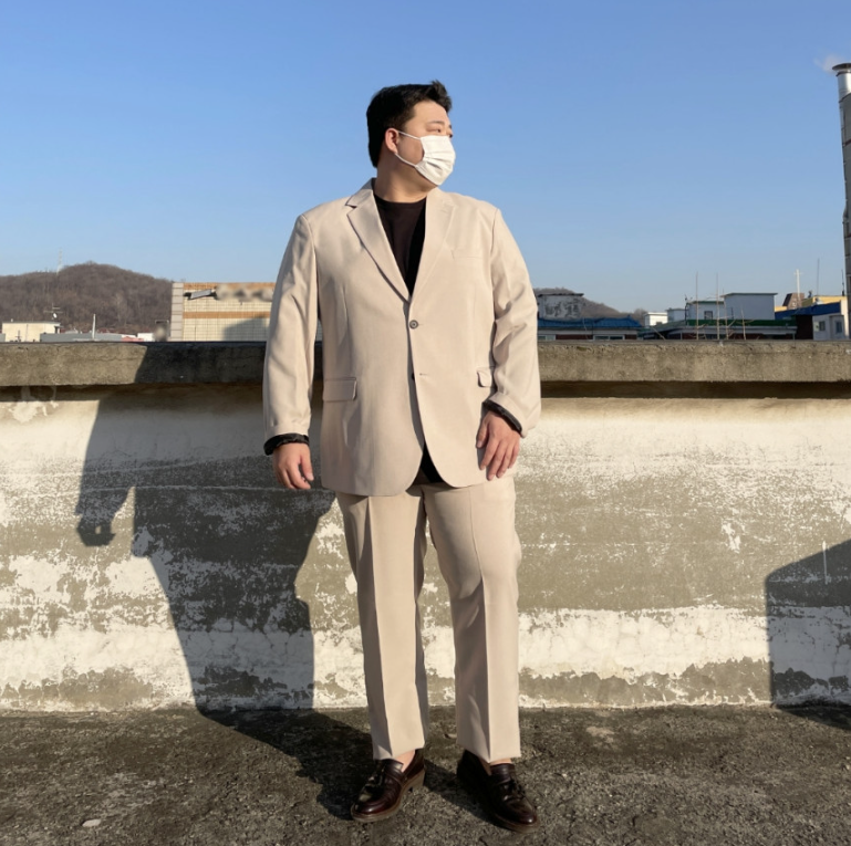 남자 빅사이즈 정장 수트 세트 XL~7XL 결혼식 하객룩 비즈니스 사계절 105~135 - 상세 이미지 2