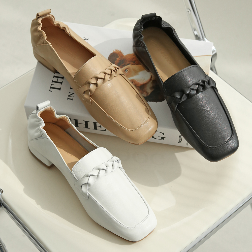 천연소가죽 발편한로퍼 페니 여성로퍼