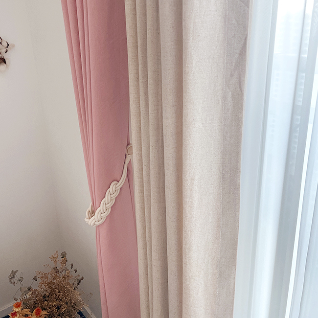 린넨 아이방커튼 민트 핀스타일 제작커튼