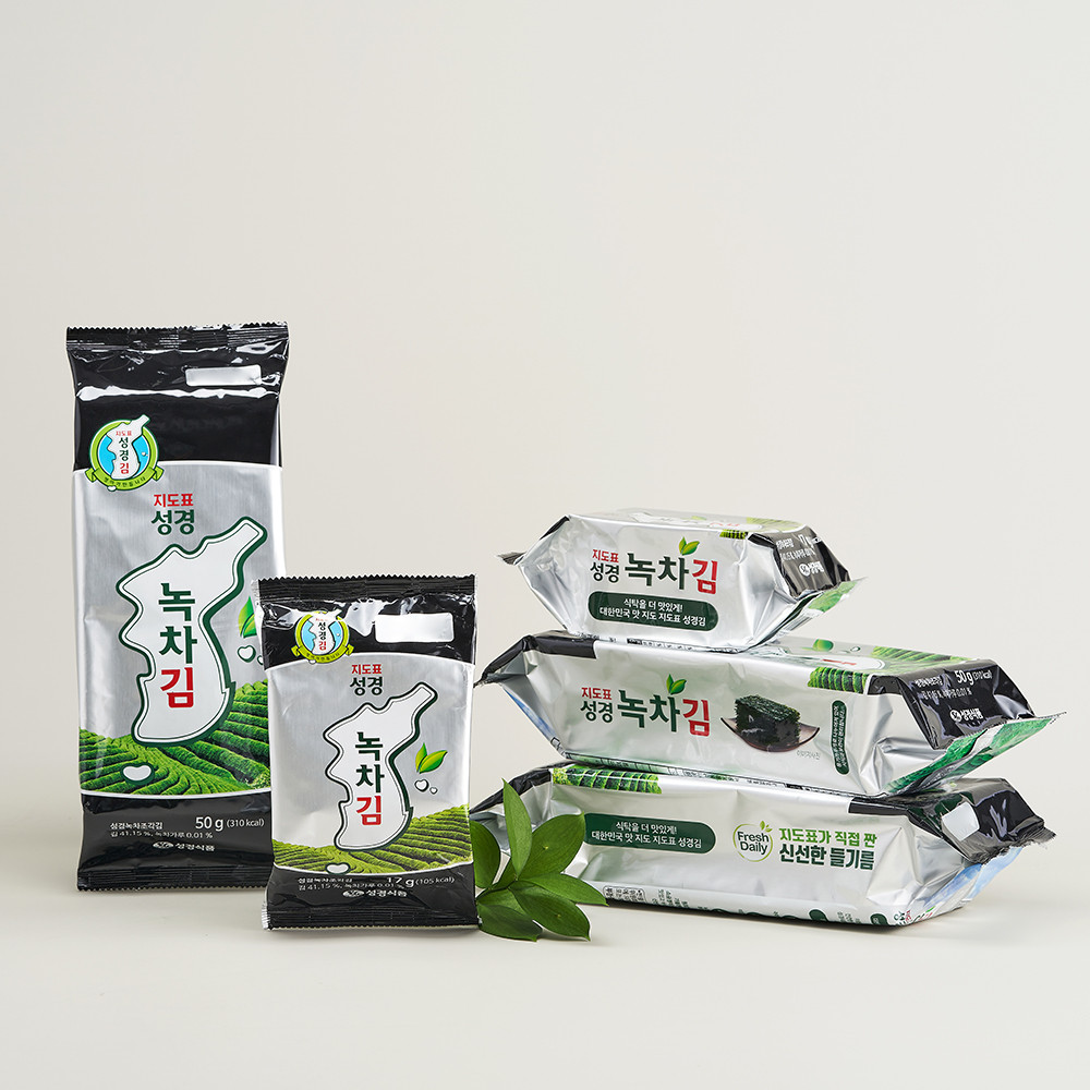 [성경김본사] 지도표 대용량 녹차 도시락김(80매) 50g, 20개 - 상세 이미지 2