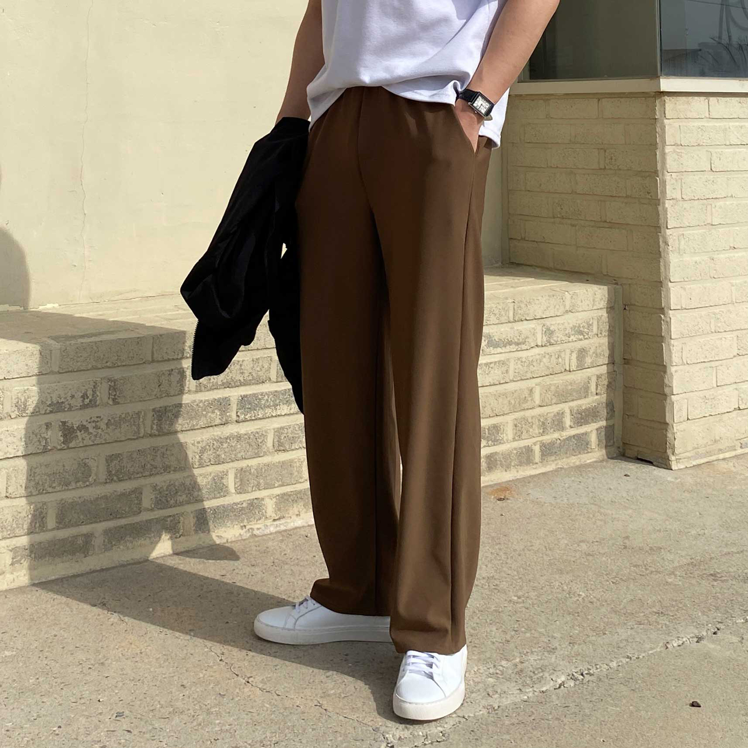 남자와이드팬츠 링클프리바지 구김없는바지 - 상세 이미지 5