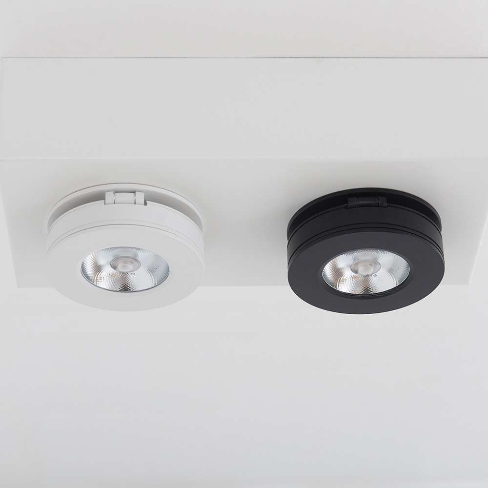 LED등 LED 직부등 컴팩트 원형 반매입 8W 블랙 - 상세 이미지 3