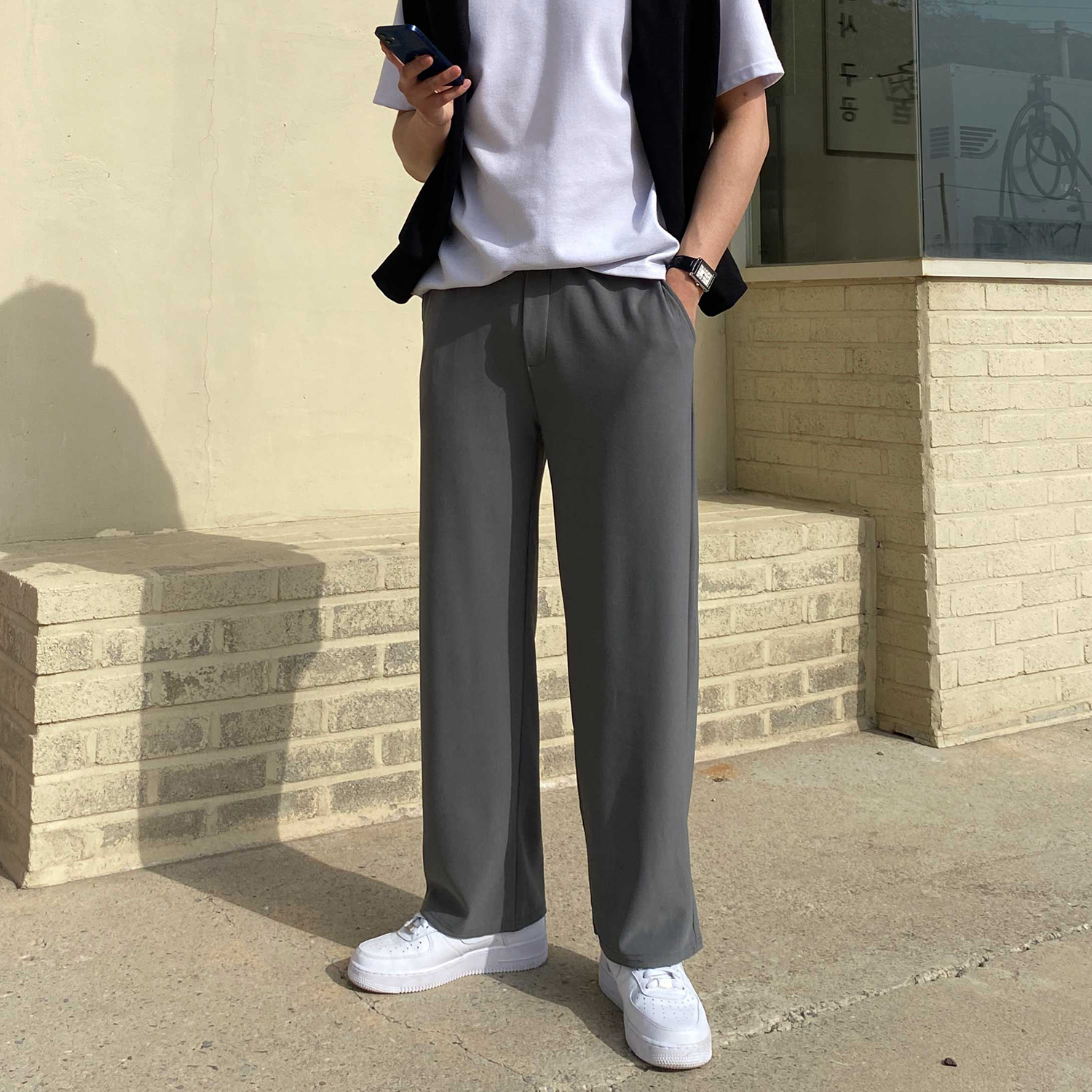 남자와이드팬츠 링클프리바지 구김없는바지 - 상세 이미지 2