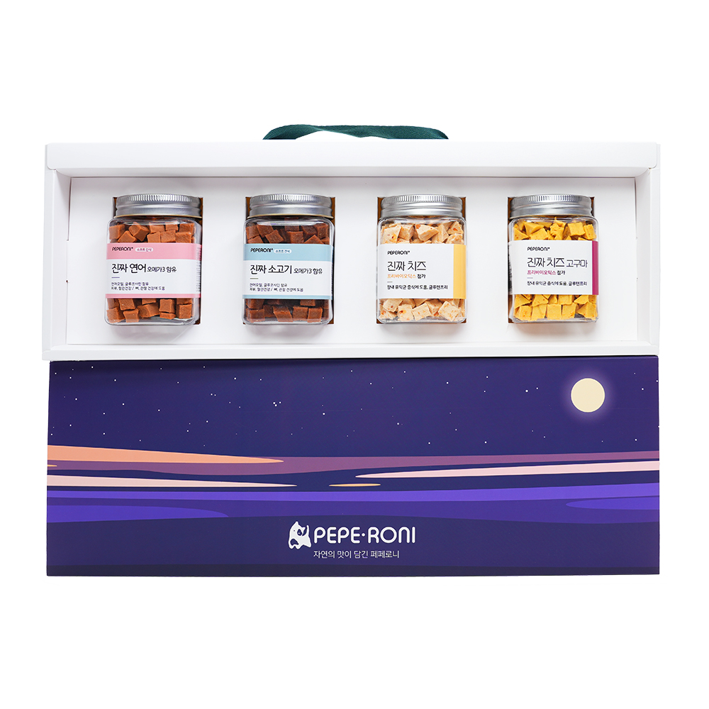Gift box 페페로니 진짜 시리즈 4개 SET 연어+소고기+치즈+치즈고구마 - 상세 이미지 2