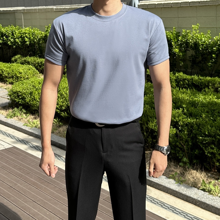 1+1 남자 알바로 머슬핏 슬림 여름 아이스 분또 반팔티 이미지 4