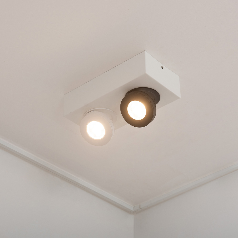 LED등 LED 직부등 컴팩트 원형 반매입 8W 블랙 - 상세 이미지 4