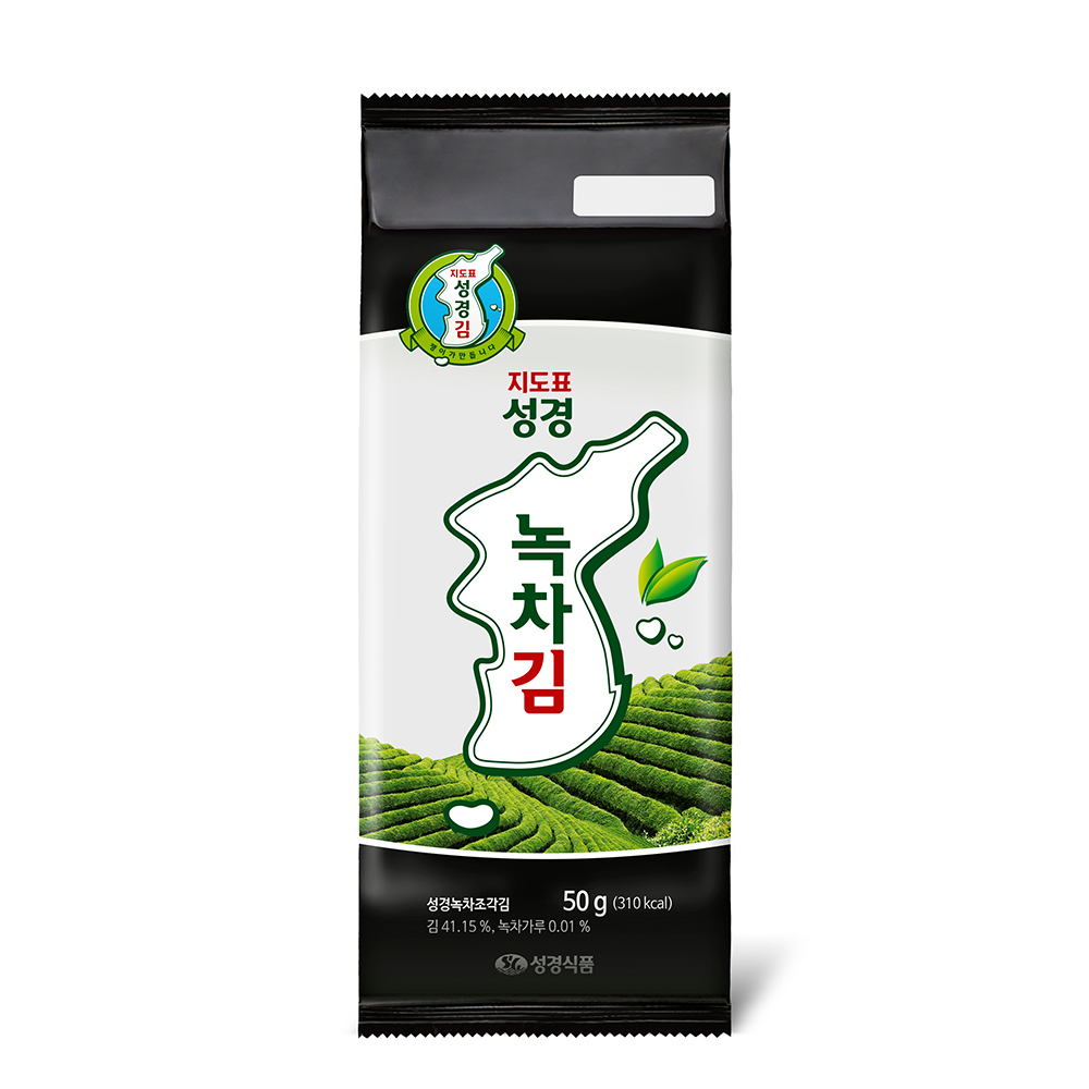 [성경김본사] 지도표 대용량 녹차 도시락김(80매) 50g, 1개 - 상품 이미지
