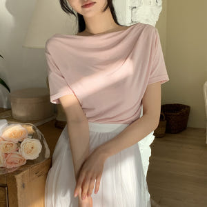 언발 셔링 쫀쫀 반팔 티셔츠 ts3724 착용 후기 | 사이즈/핏 총정리 - 상품 이미지 2
