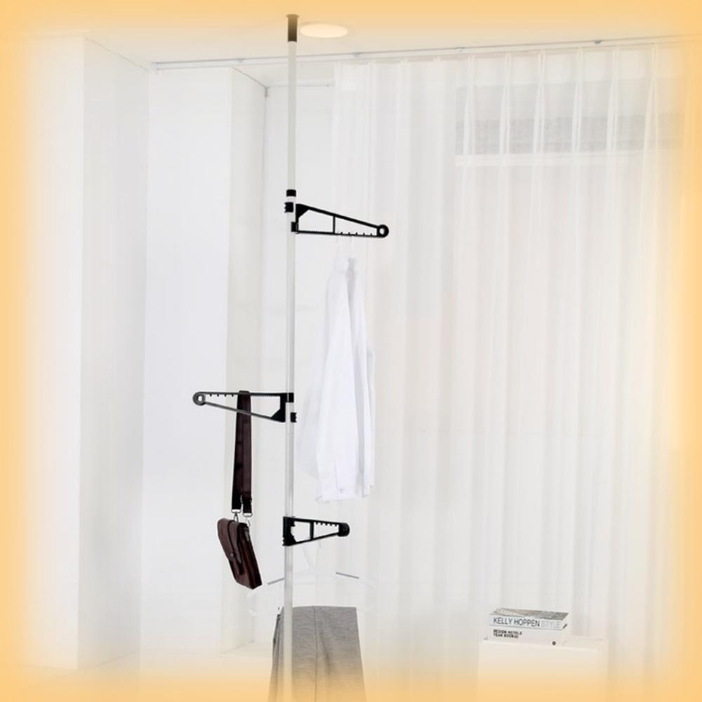 1단 세우는 옷걸이 거치대 원룸 천장 옷 봉 옷걸이 행거