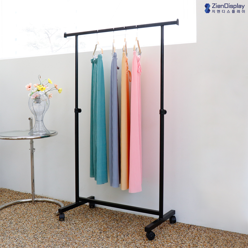 지엔 철제 옷가게 스탠드 옷걸이행거 이동식 네모 용접 헹거