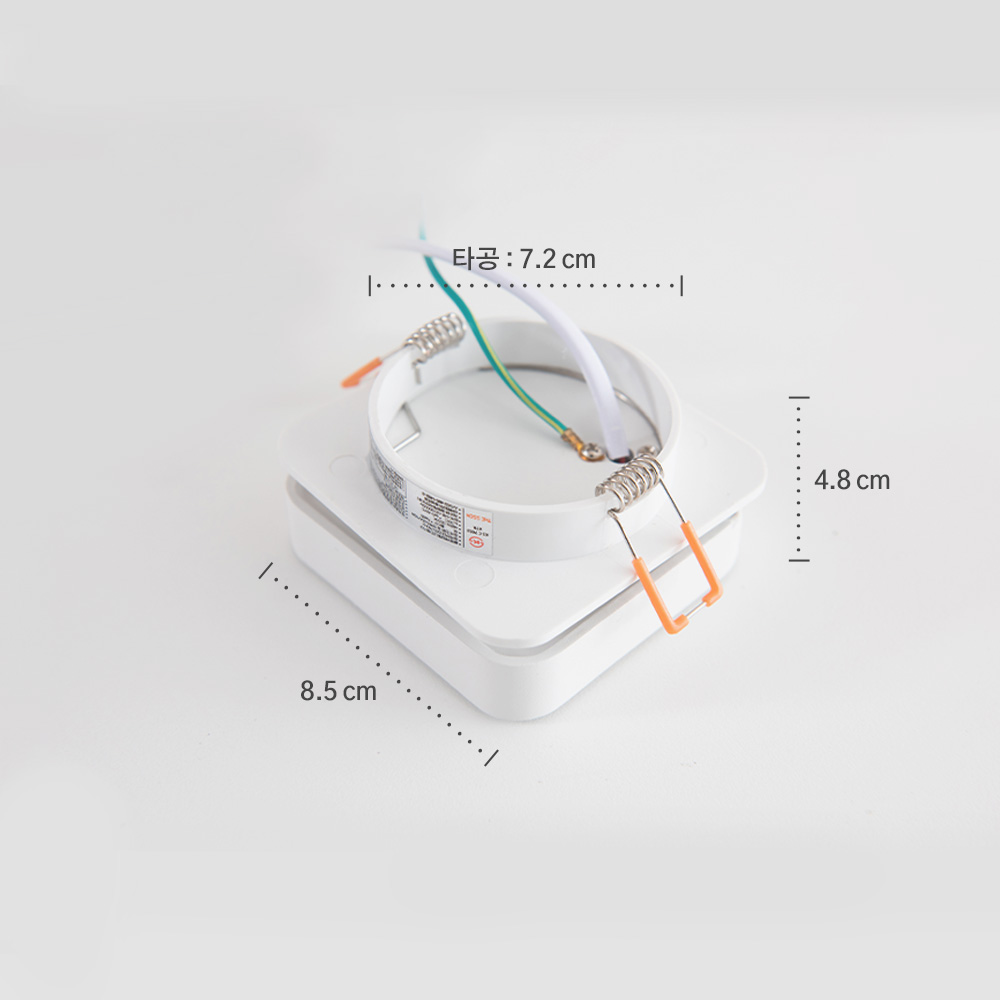 LED등 LED 직부등 컴팩트 사각 반매입 8W 블랙 - 상세 이미지 5