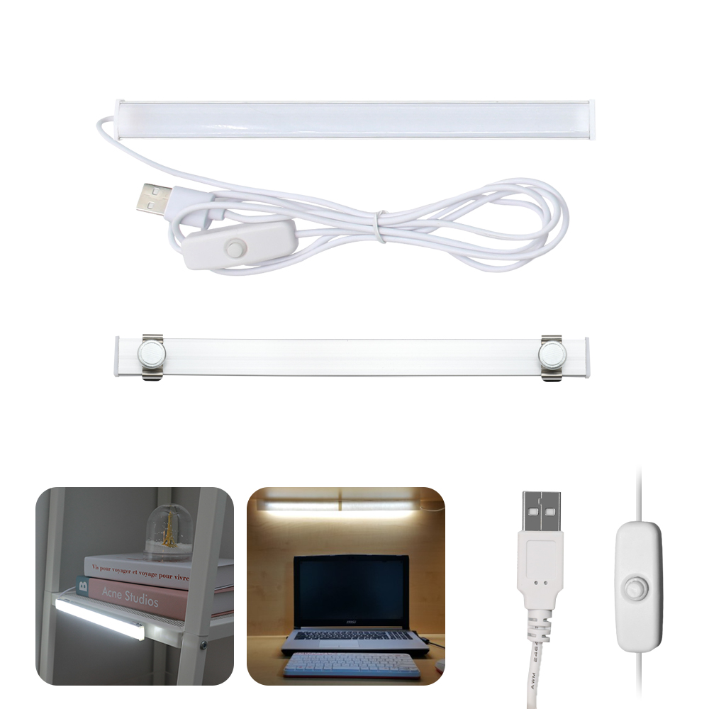 usb led 북 라이트 램프 조명 미니 휴대용 독서등 전등 자석 바 30cm - 상품 이미지