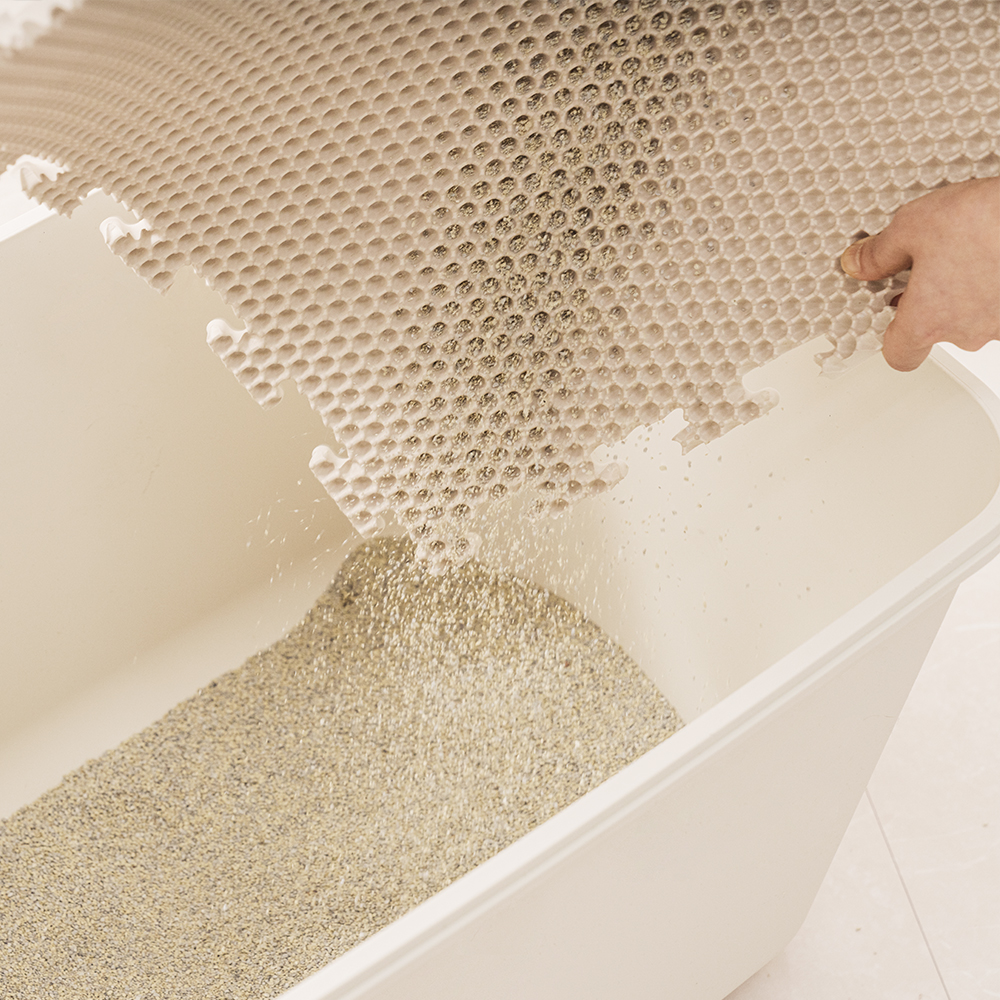 에코폼 고양이 모래매트 사막화방지 화장실 캣 벌집 발판 룰루 매트 60x60x1.2cm