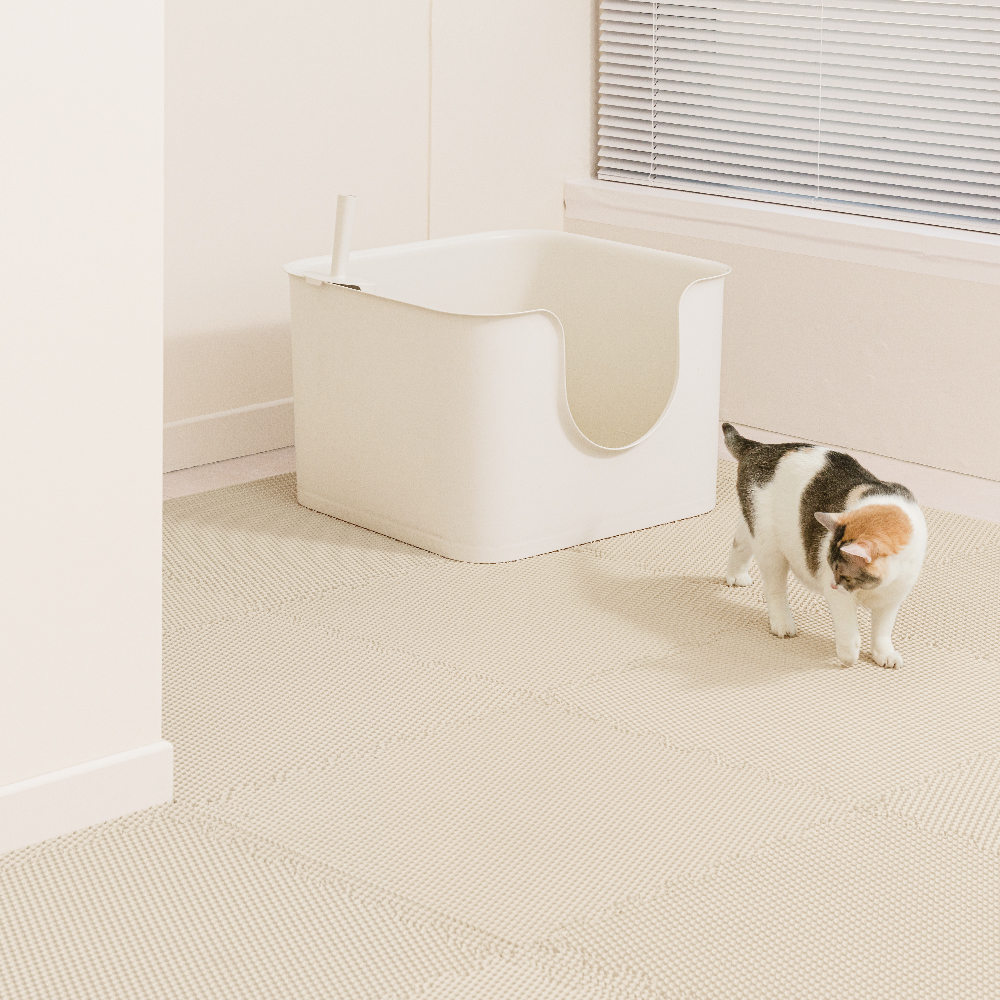 에코폼 고양이 모래매트 사막화방지 화장실 캣 벌집 발판 룰루 매트 60x60x1.2cm