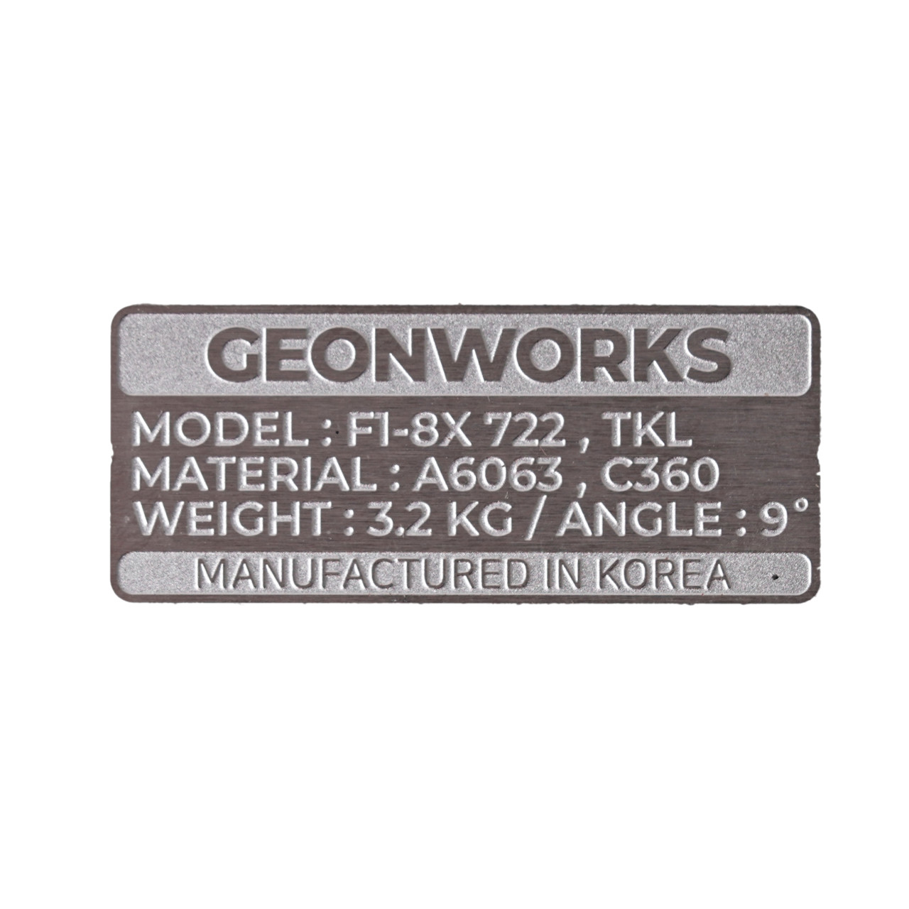 F1-8X 722전용 메탈 택 플레이트 스테인레스 스틸 등 - 상세 이미지 2