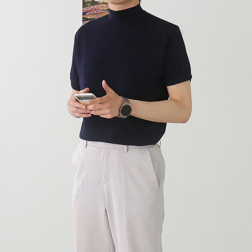 남자반팔티 머슬핏 모크넥 이너 반팔티 이미지 2