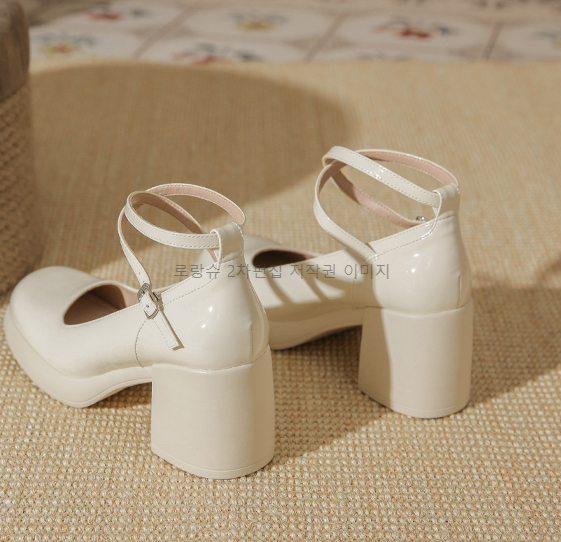 (당일배송) 차미르 6cm 통굽 스트랩 가보시 메리제인 하이힐 2color 상세 이미지 24