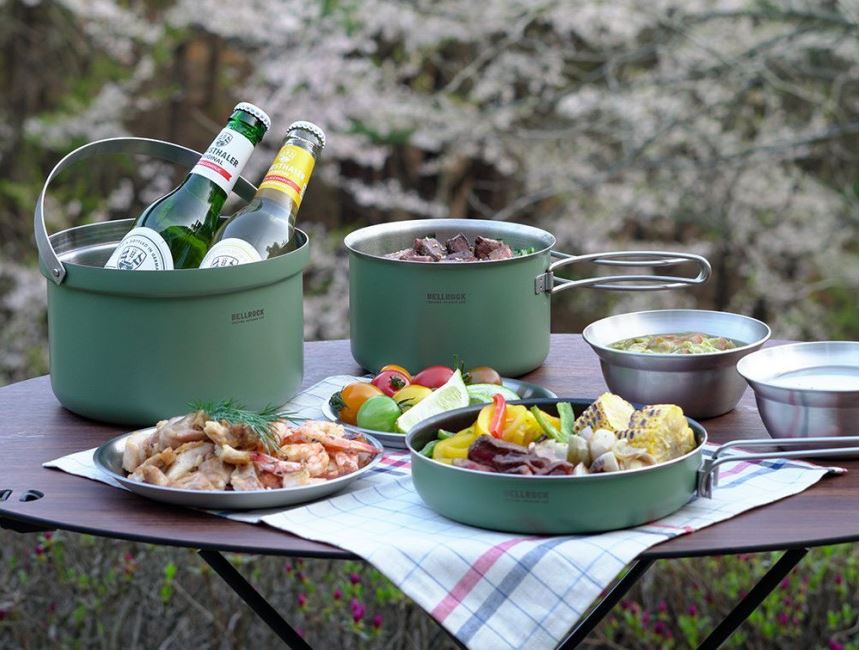 벨락 컬러9 코펠 식기 프라이팬 세트 반합 캠핑