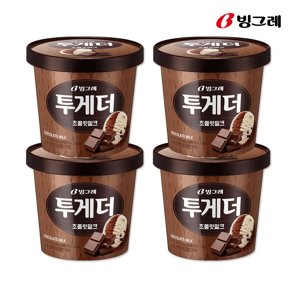 빙그레 투게더 아이스크림 6종 4개 (바닐라 딸기 초코 프럴린아몬드 쿠앤크 택) - 상세 이미지 4