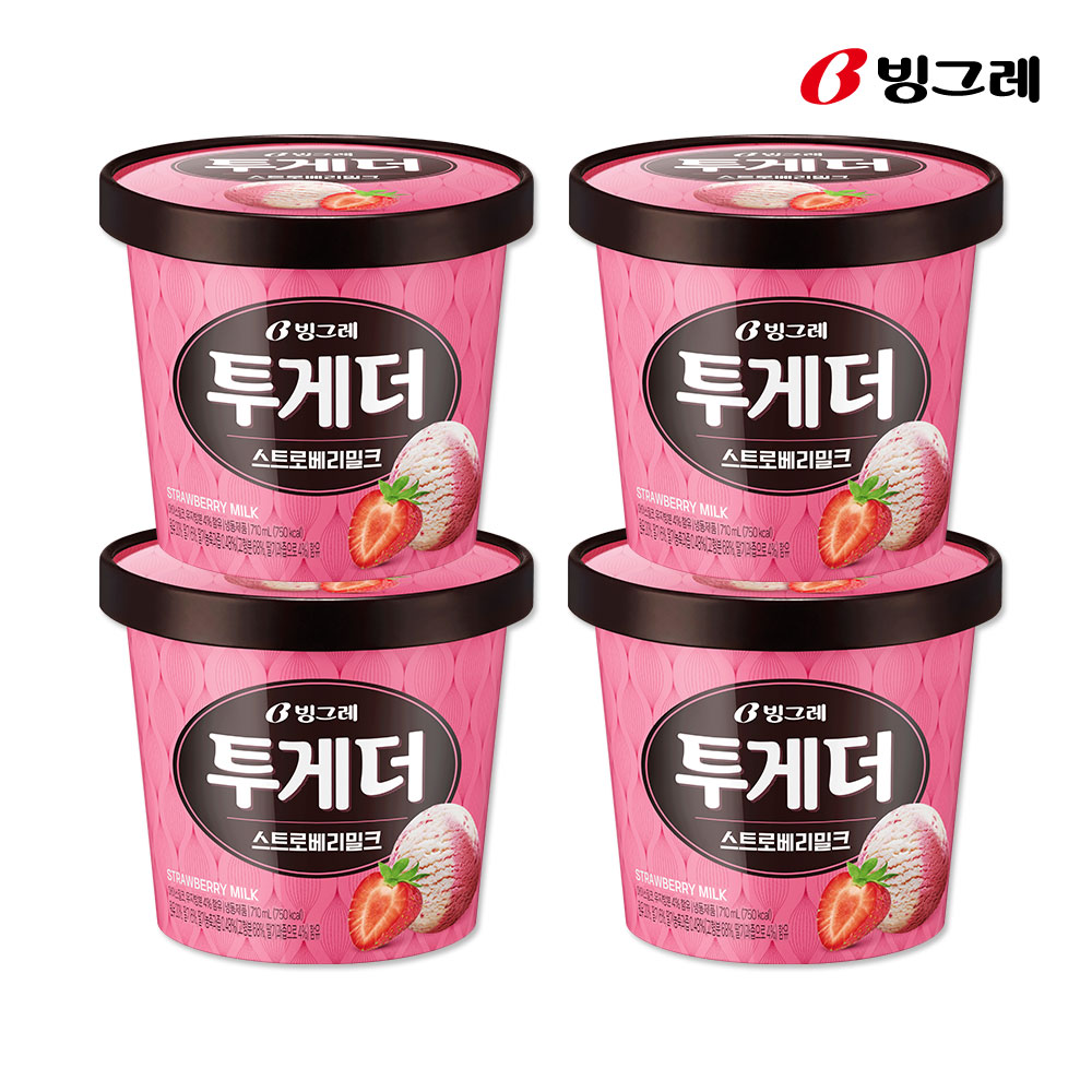 빙그레 투게더 아이스크림 6종 4개 (바닐라 딸기 초코 프럴린아몬드 쿠앤크 택) - 상세 이미지 3