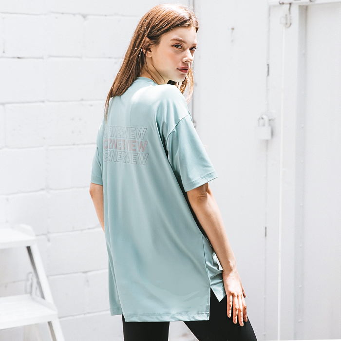 리플렉스 여성 기능성 쿨 오버핏 반팔티 롱 티셔츠 빅사이즈