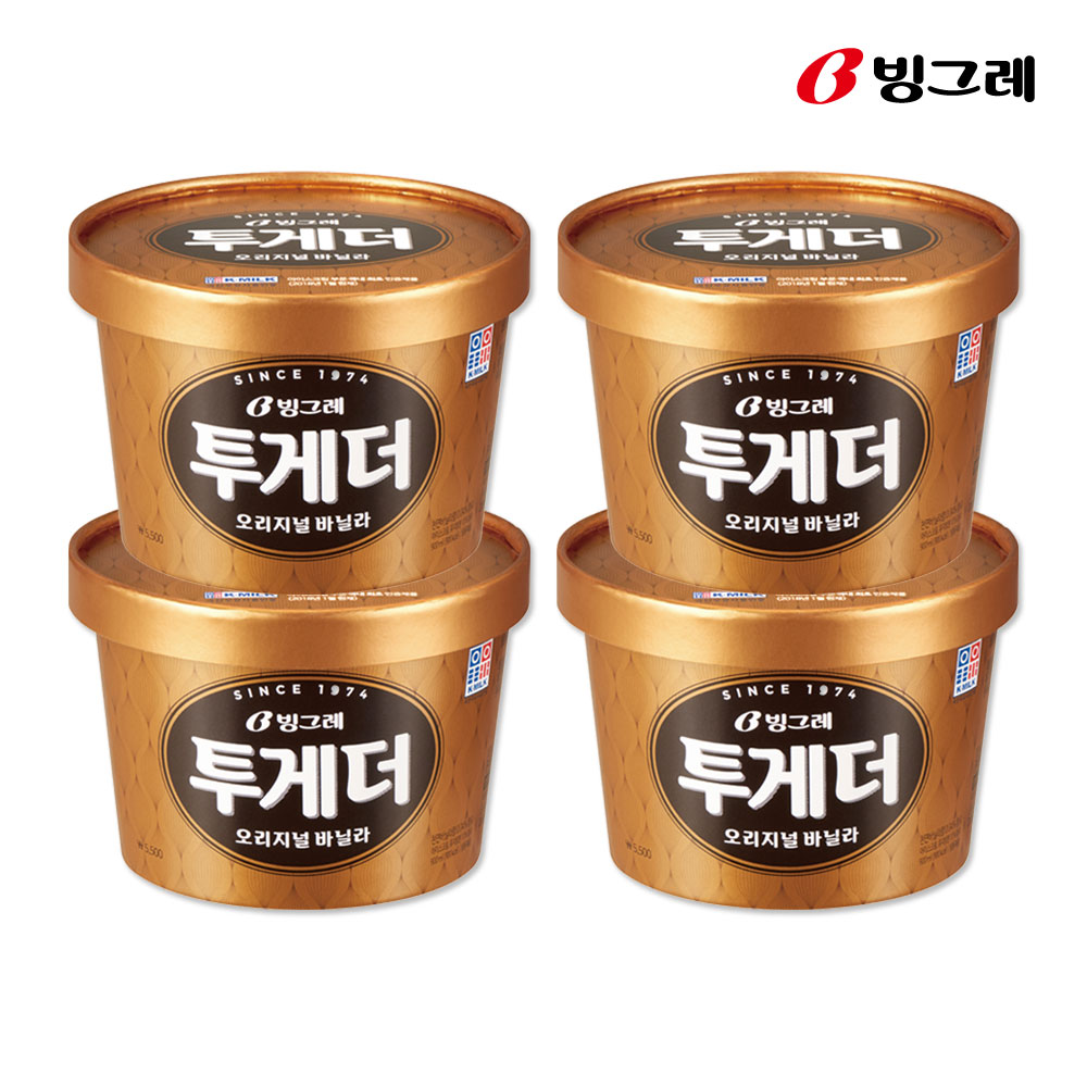 빙그레 투게더 아이스크림 6종 4개 (바닐라 딸기 초코 프럴린아몬드 쿠앤크 택) - 상세 이미지 2