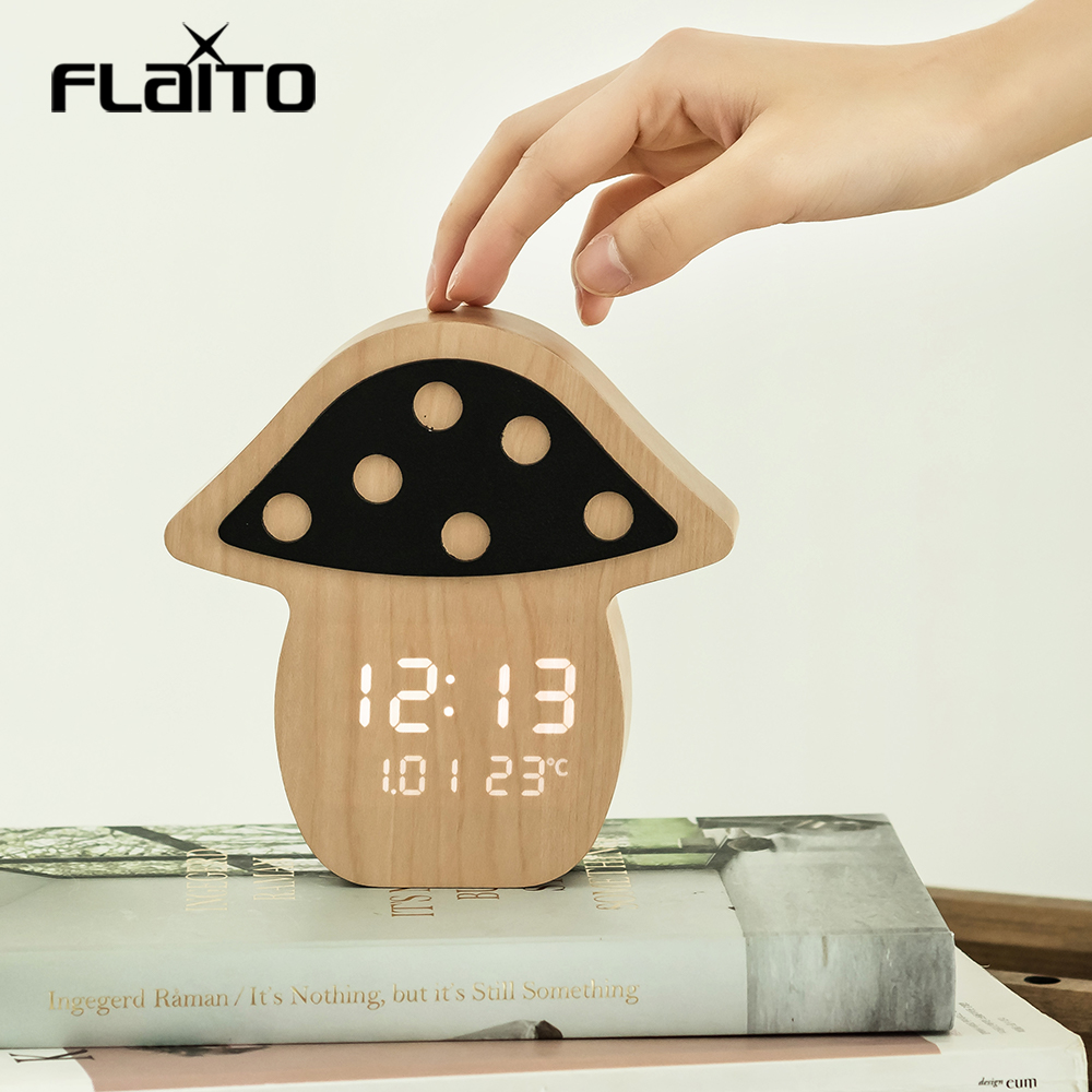 플라이토 우드 포레스트 디자인 디지털 LED 탁상 시계 3종 - 상세 이미지 3