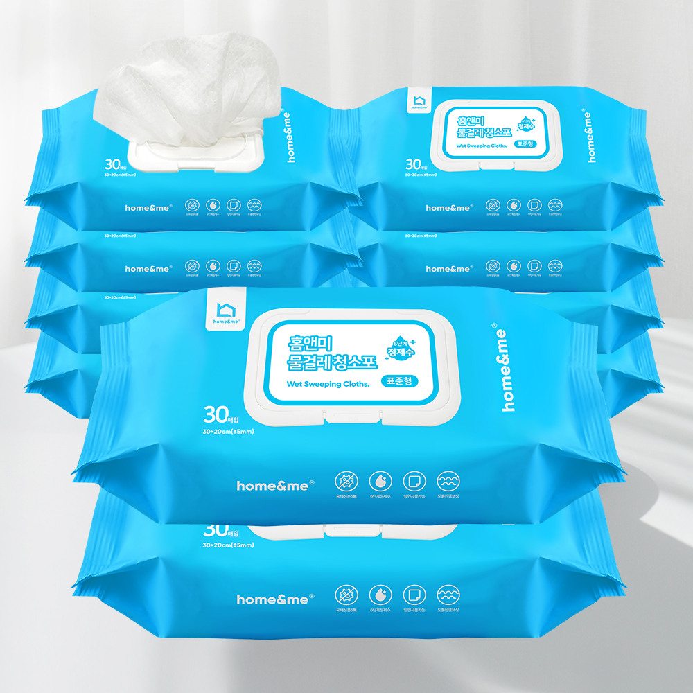 대용량 도톰한 일회용 물걸레 정전기 청소포 리필 300매&500매