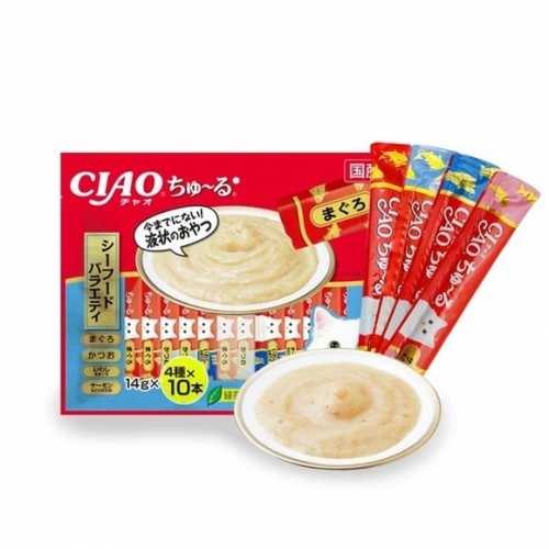 [최신생산] 이나바 챠오츄르 40P 대용량 버라이어티 SC-187 씨푸드, 560g, 1개 - 상세 이미지 2