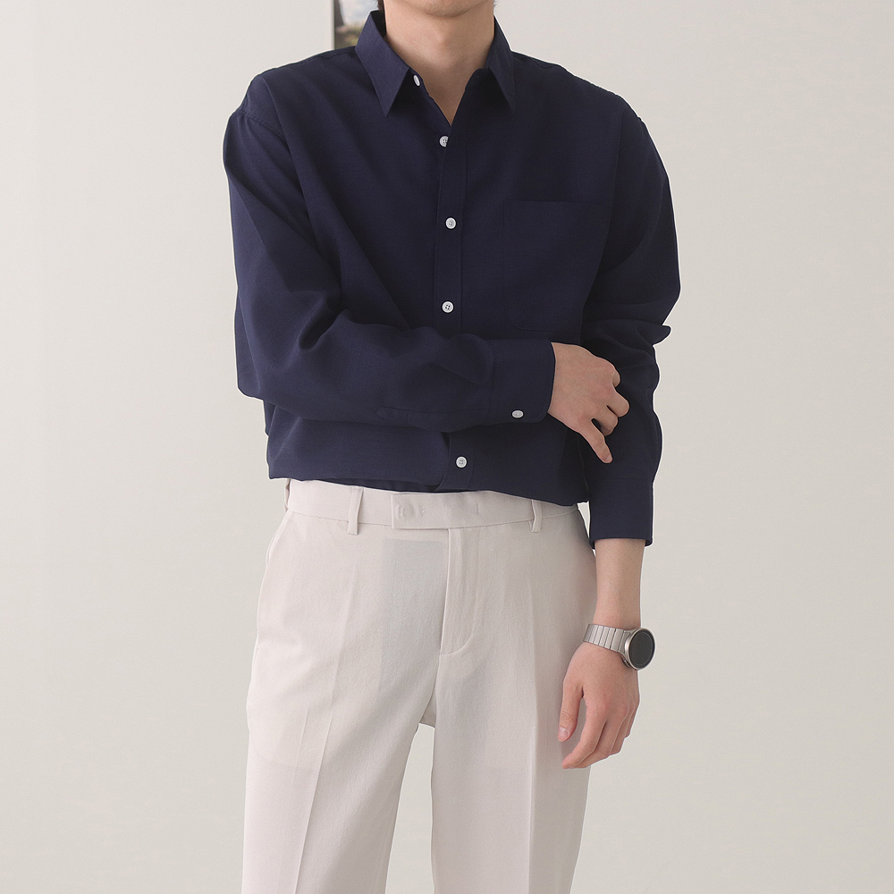 남자린넨셔츠 남자셔츠 링클프리 오버핏 쿨남방 이미지 2