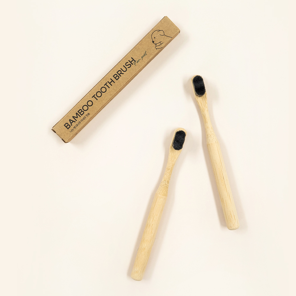 나누 강아지 미세모 칫솔 대나무 애견칫솔 반려견 치석제거 5개