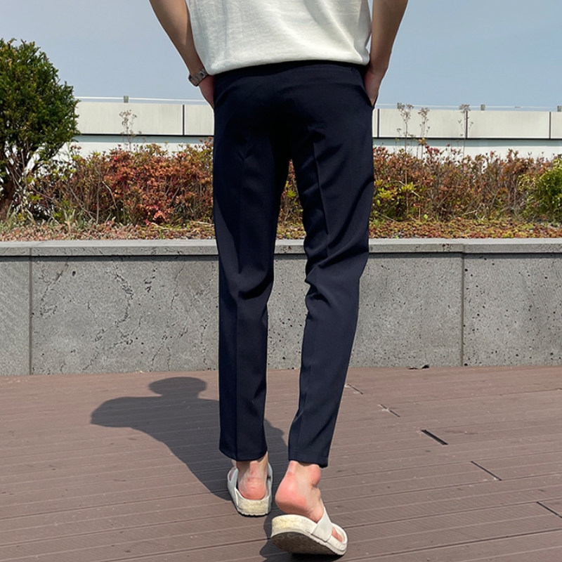 1+1 남자 니르 여름 9부 아이스 쿨 일자 슬림 슬랙스 이미지 3