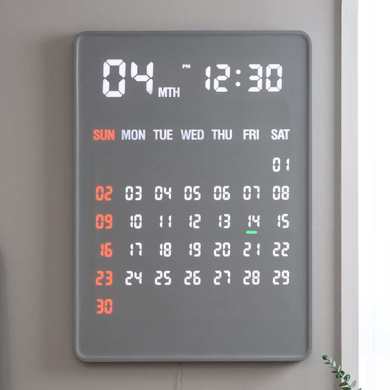 플라이토 전자달력 LED 벽걸이시계 인테리어 디지털 무소음 대형 전자 벽시계 자이언트