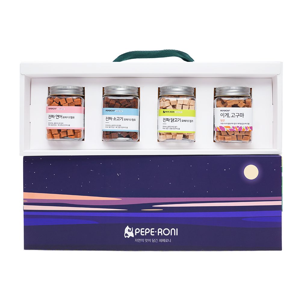 Gift box 페페로니 진짜 시리즈 4개 SET 연어+소고기+닭고기+이게 고구마 - 상세 이미지 2
