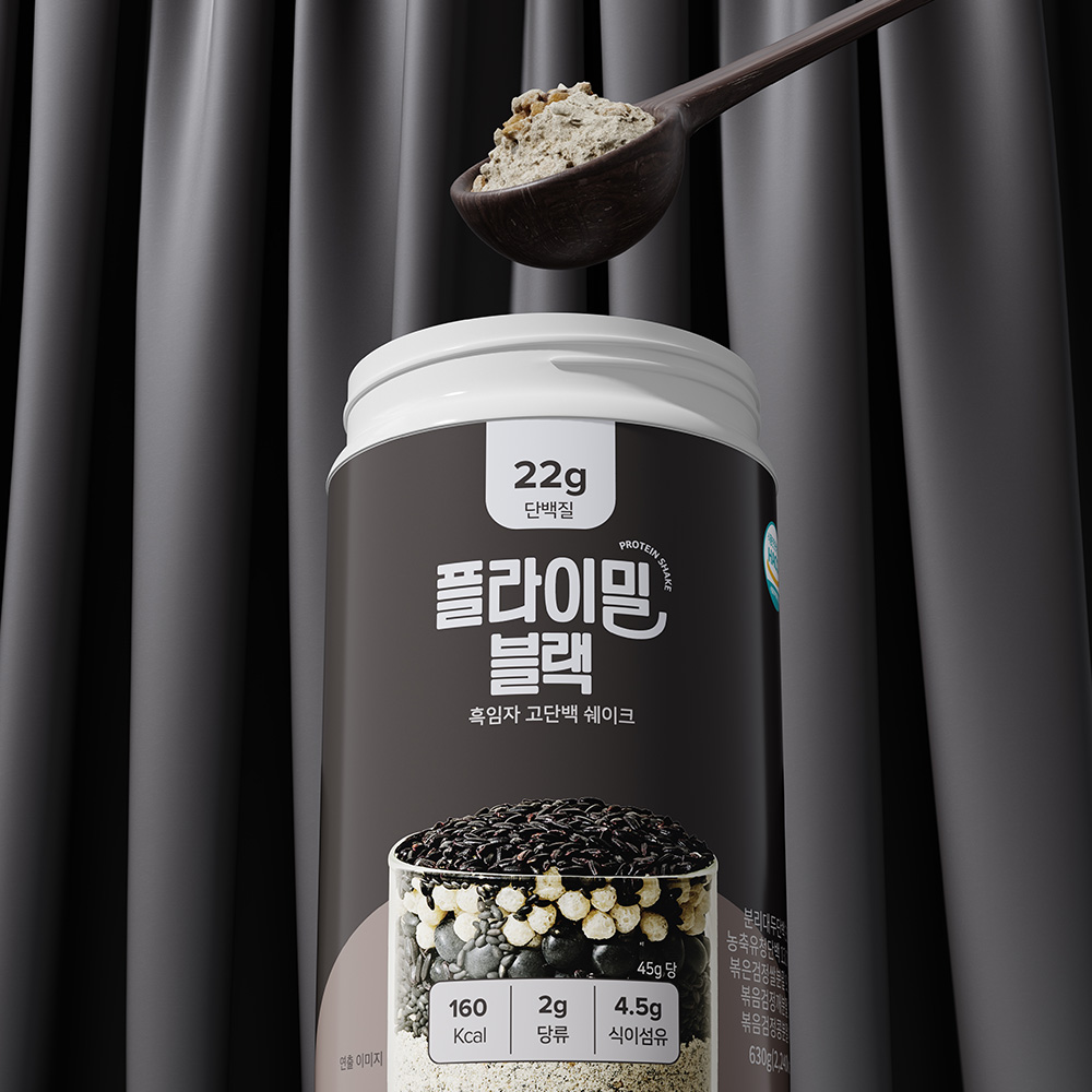 플라이밀 단백질 쉐이크 대용량 블랙, 630g, 1개 - 상세 이미지 2