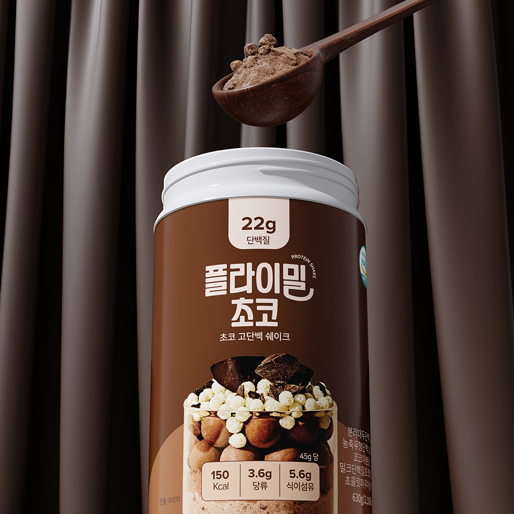 플라이밀 단백질 쉐이크 대용량 초코, 630g, 1개 - 상세 이미지 3