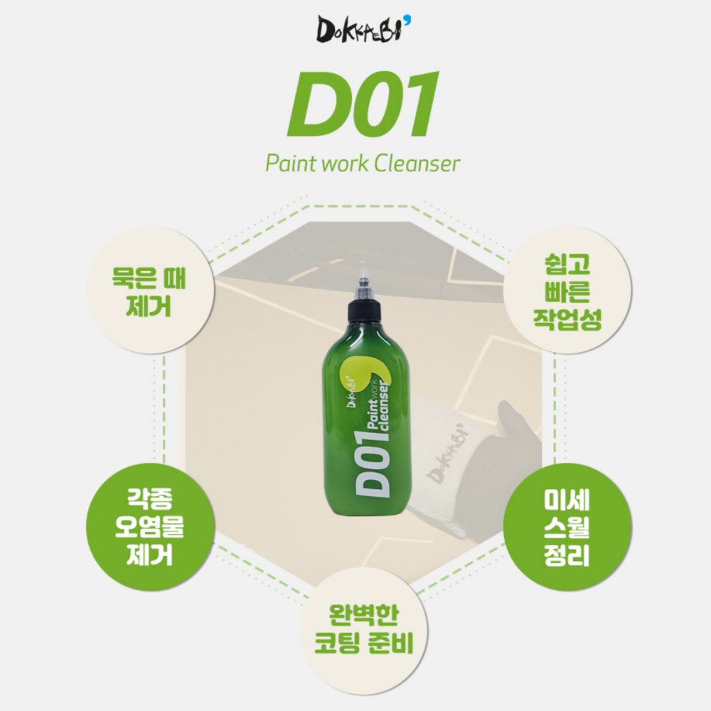 도깨비D01 페인트클렌져 300g 워터스팟 리무버 물때제거 이미지 6