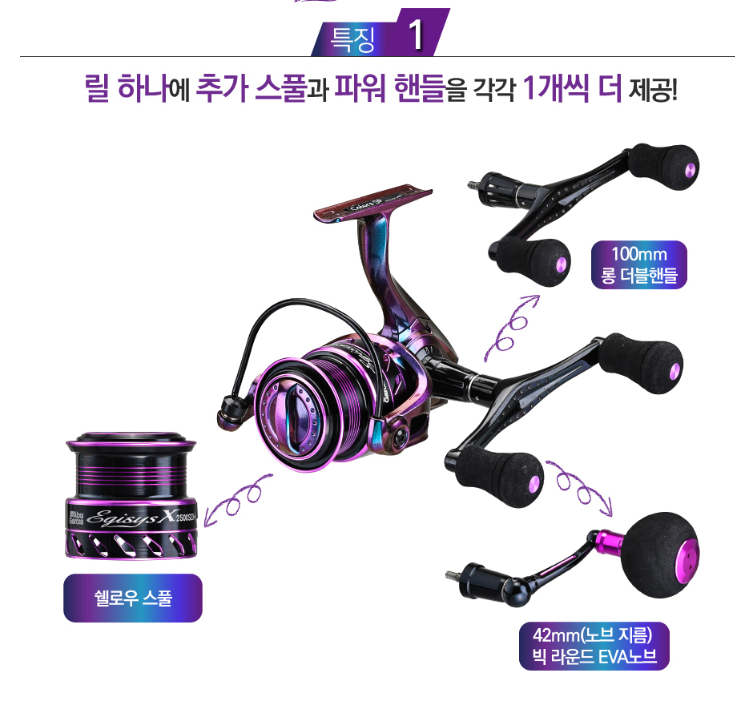 아부가르시아 에기시스 X 2500SDH 무늬오징어 한치 오모리에깅 팁런 스피닝릴 - 상세 이미지 3