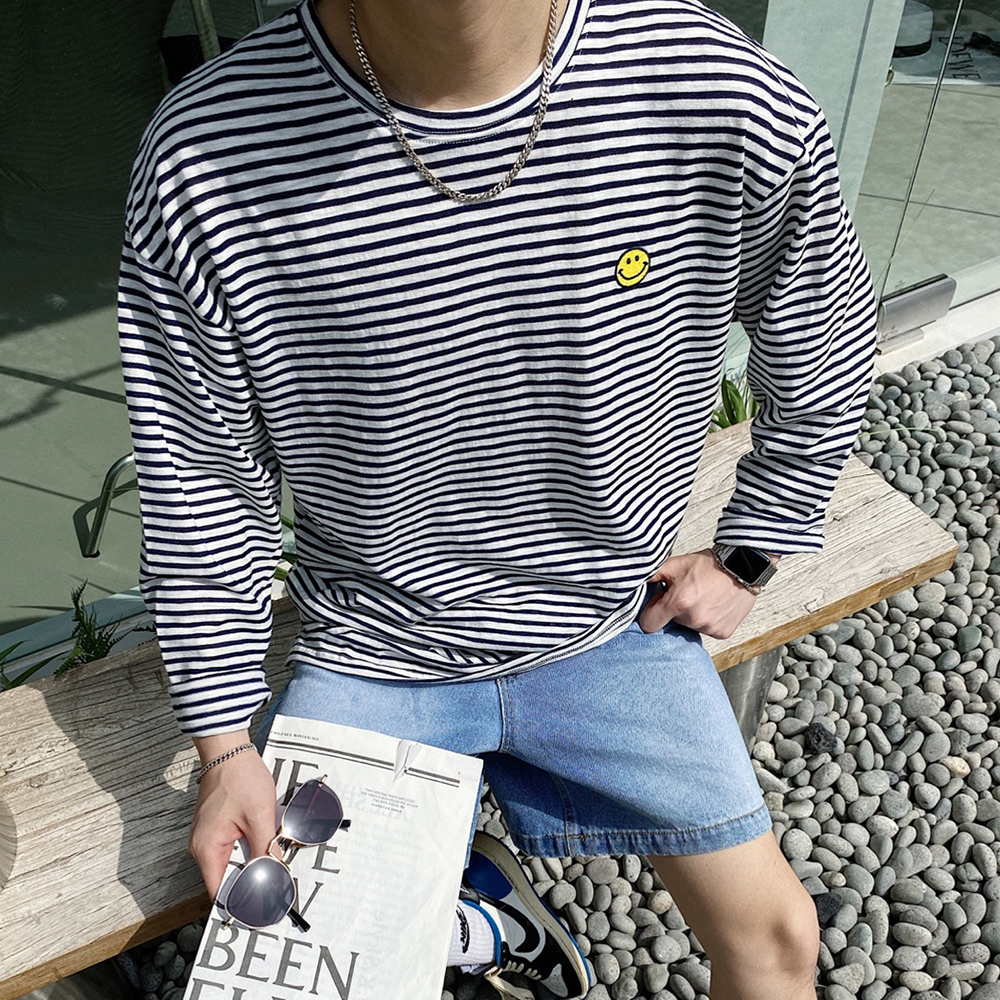남자얇은긴팔티 린넨티셔츠 어깨넓어보이는옷 - 상세 이미지 2