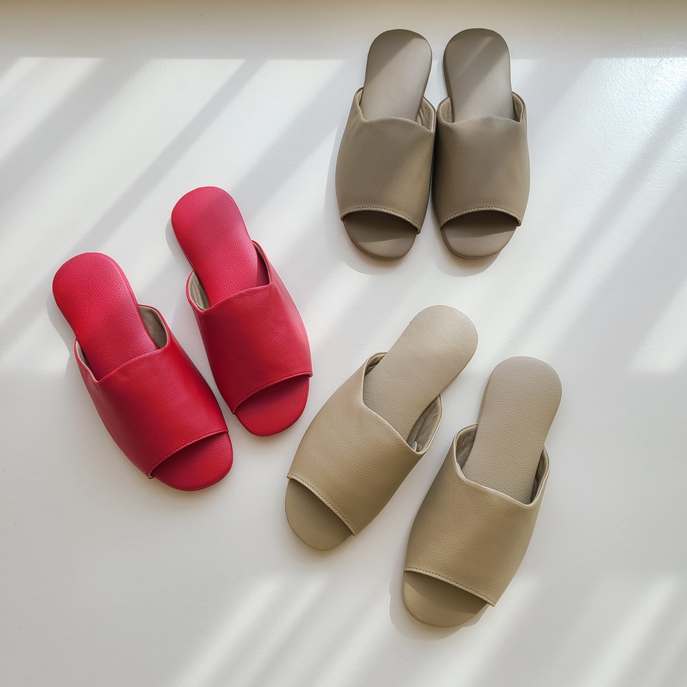 가죽 실내화 거실 실내 슬리퍼 여성 호텔 레자 고급 거실화