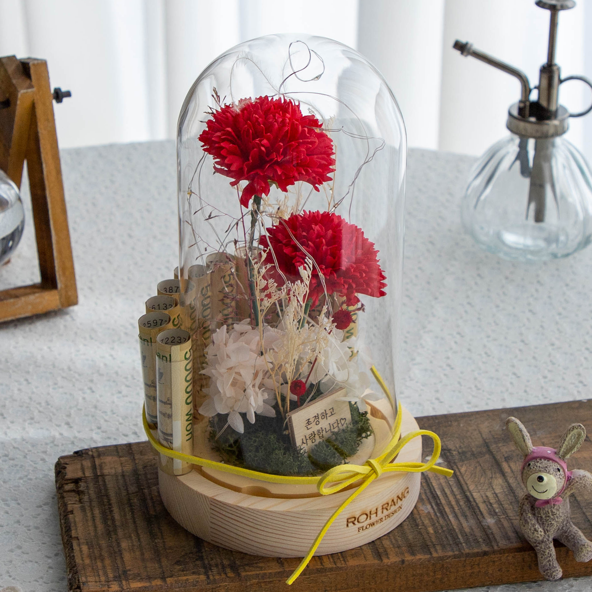 돈꽃다발 어버이날 카네이션 개업 돈다발 미니화환 꽃바구니