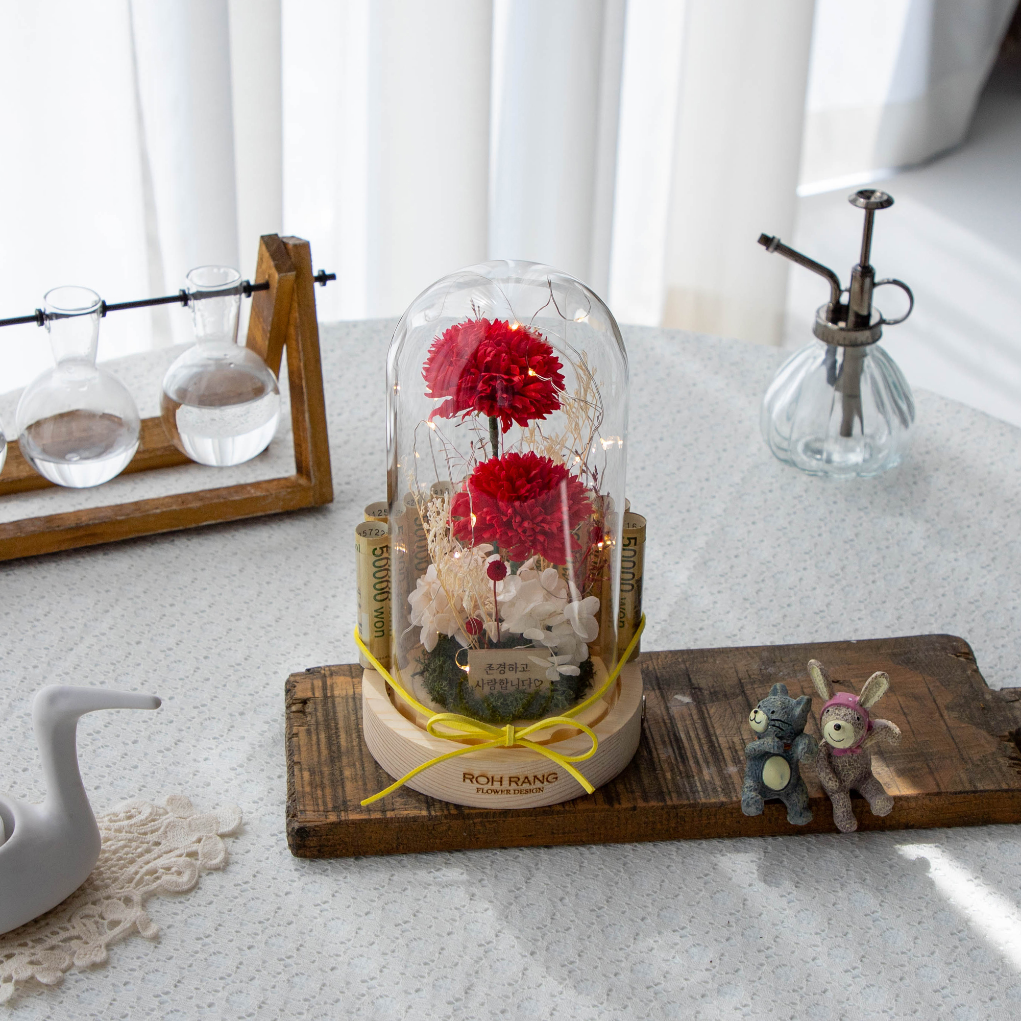 돈꽃다발 어버이날 카네이션 개업 돈다발 미니화환 꽃바구니