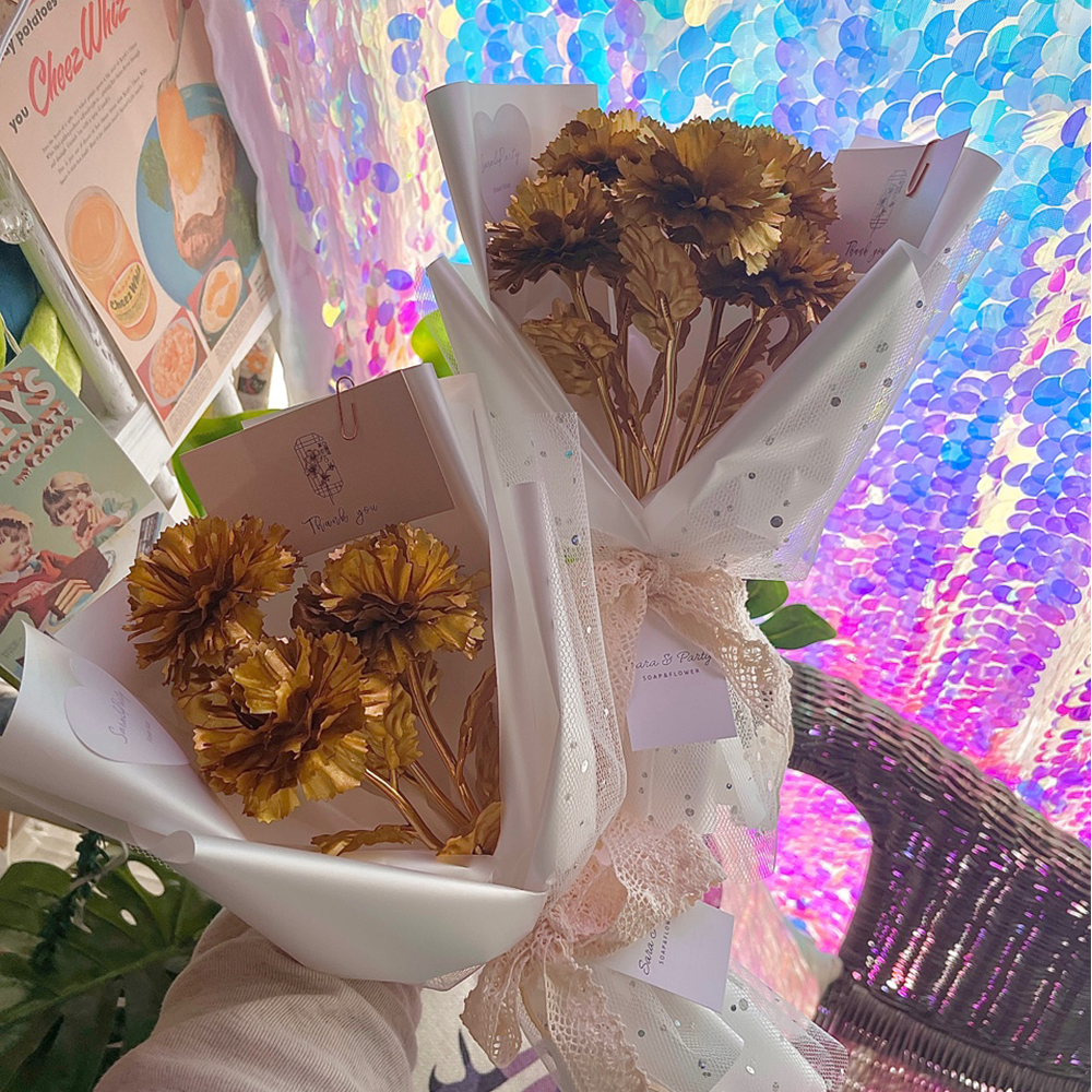 금꽃 금카네이션 한송이 어버이날 스승의날 부모님 선생님 선물 - 상세 이미지 4