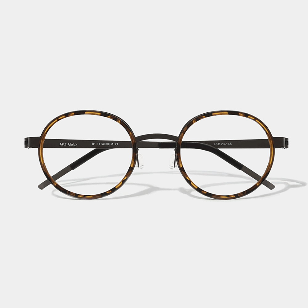 아키하루 6596 긱시크 호피 티타늄안경테 블루라이트차단 남자 여자 시력보호 패션 안경